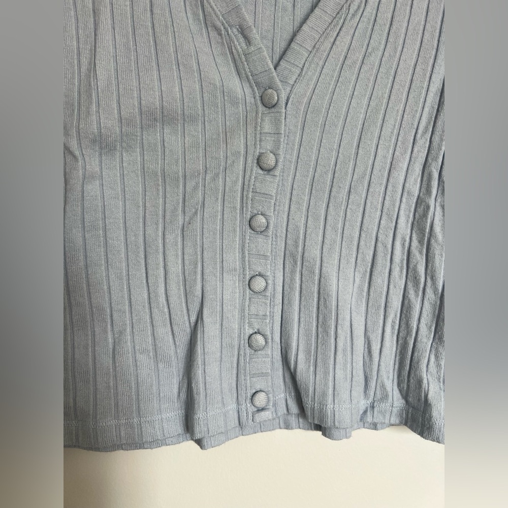 Light Blue A&F Ribbed Cardigan - Picture 3 of 9